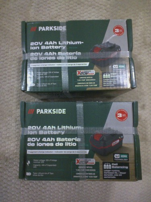 #ad Parkside 20V 4Ah Rechargeable Battery Li Ion 2 PACK NEW SEALED BOX $77.00