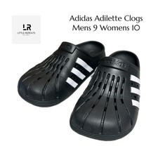 Adidas Unisex Adilette Clogs Black White Slide Sandal Originals Mens 9 Womens 10