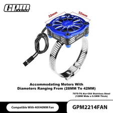 GPM 7075 Alloy+304 SST 40mm Cooling Fan Ajustable For 28-42 Series Motor