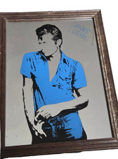 James Dean Spiegelbild Vintage Spiegel 17,5x22,5cm Retro Holz Rahmen Sammler