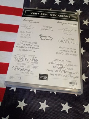 Stampin' Up! Very Best Occasions Cling Stamp Set Rubber Words Greetings 159871