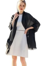 Pashmina Shawl Party Wraps Evening Dress Bridesmaid Long Cotton Black Grey 19