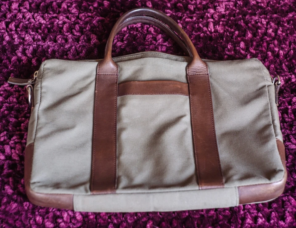 Shinola тормозной человек холст/кожа портфель сумка для ноутбука (Filson-esque, без ремня) - Изображение 2 из 4