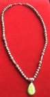 Navajo L. L.Signed Green Gaspeite 925 Pendant Turquoise Silver Beads 24”Necklace — photo 3