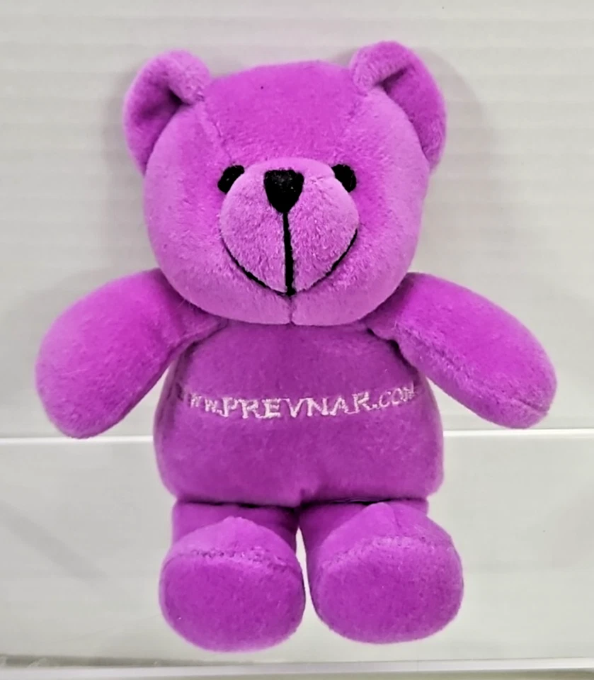 Винтажный 2001 фиолетовый промо плюшевый медведь — коллекционная фармацевтическая реклама - Изображение 4 из 4