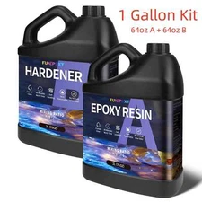 Crystal Clear Epoxy Resin — 32oz/64oz 1 Gallon Kit — 1:1 Ratio Coating Castings 