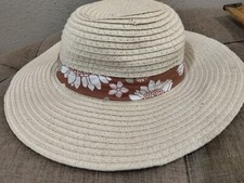 Carter  s Baby Girl Straw Sun Hat Sunflower Floral Ribbon Child 3-9 M Fall Summer