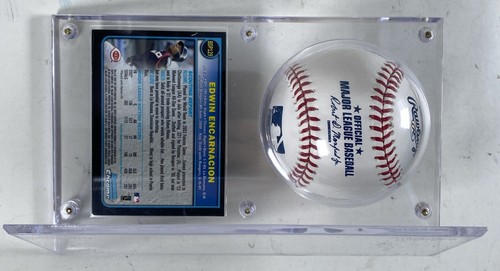 Edwin Encarnacion Signed OMLB Baseball W/ Bowman Chrome RC COA - Picture 4 of 8