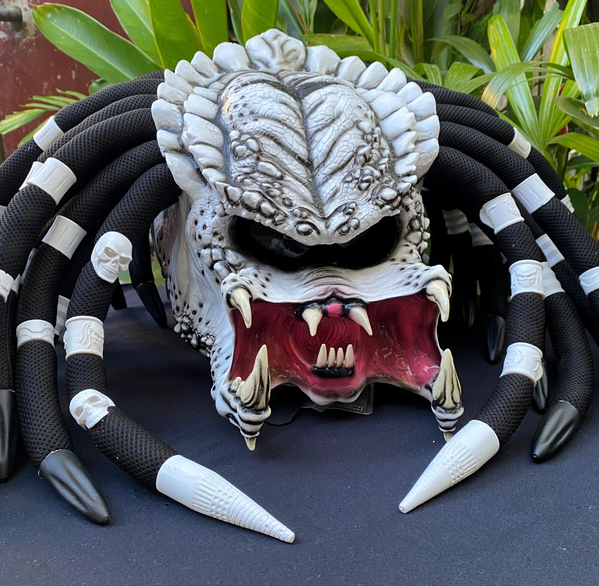 custom motorcycle helmet mouth Big Teeth Decal Custom Black Full Faces Helmets
