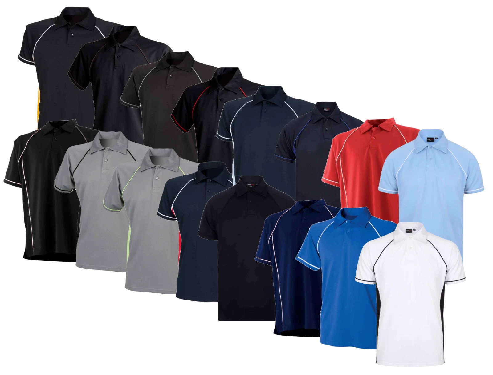Finden + Hales Performance Breathable Contrast Piped Short Sleeve Polo Shirt
Opens in a new window o