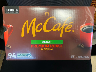 94ct McCafe DECAF Premium Roast Medium K-Cup Coffee Pods Keurig McDonalds 4/2025