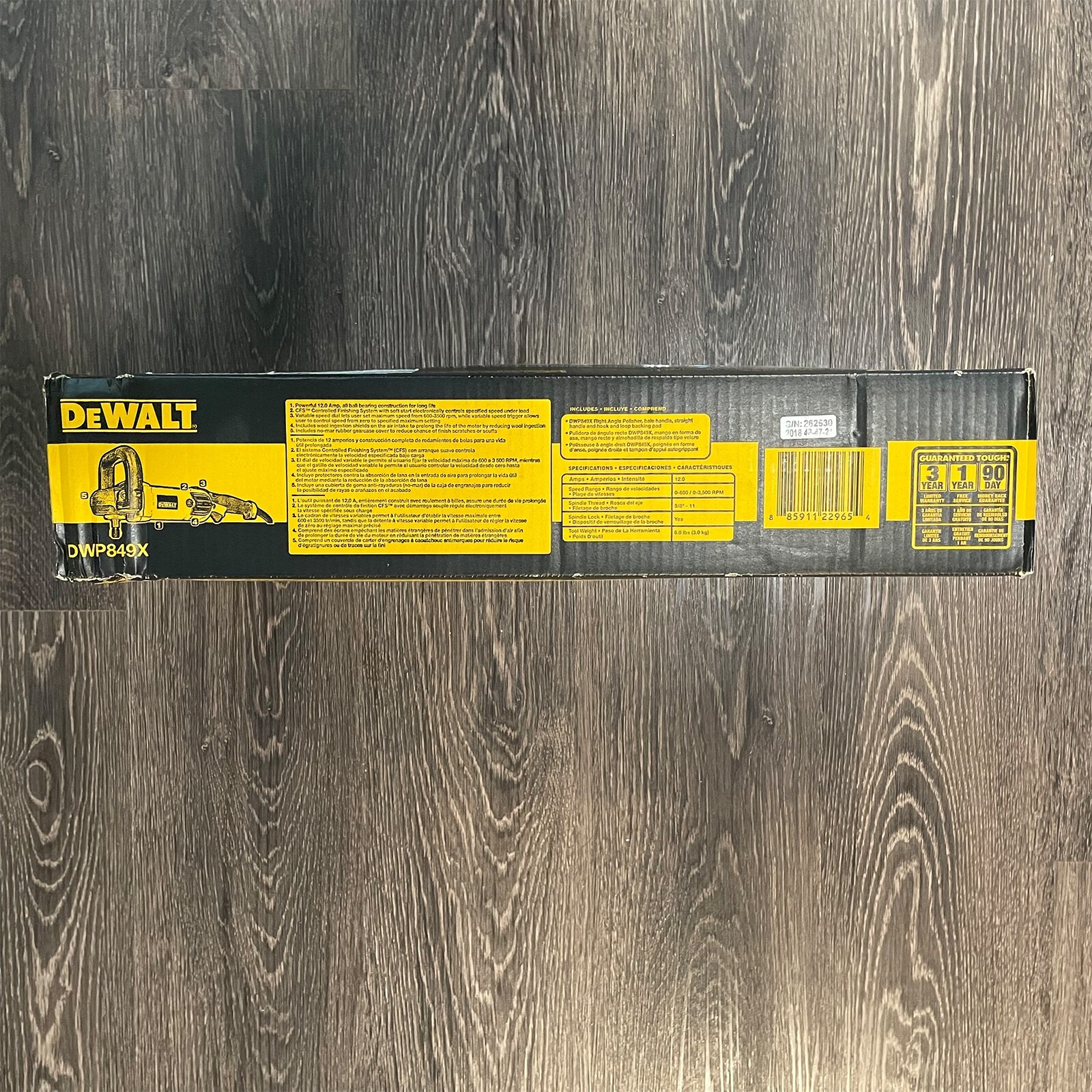 DEWALT Buffer Polisher, 7&rdquo;-9&rdquo;, 12 amp, Variable Speed Dial 0-3,500 RPM&rsquo;s, Corded