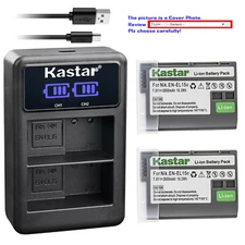 Kastar Battery LCD2 USB Charger for Nikon EN-EL15e & Nikon Z7 Nikon 1V1 Camera