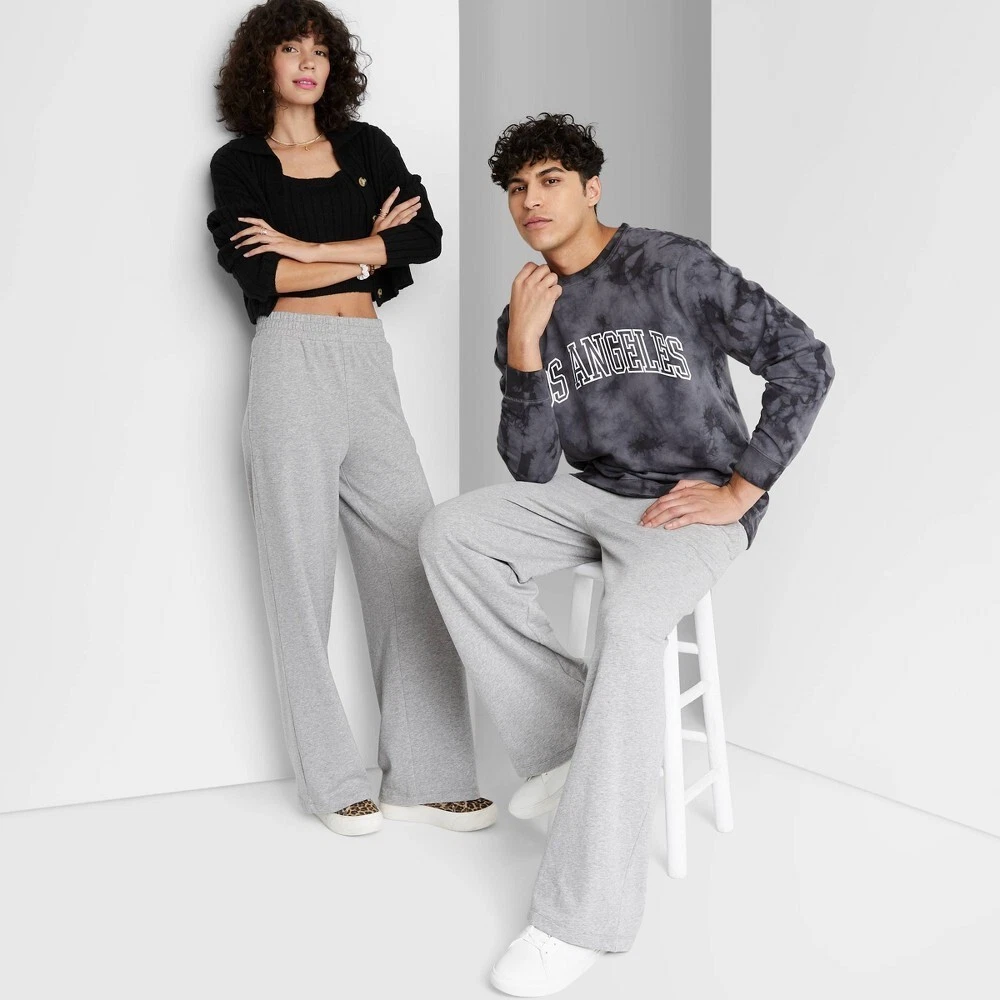 High Rise Straight Leg Sweatpants - Wild Fable - Gray Small