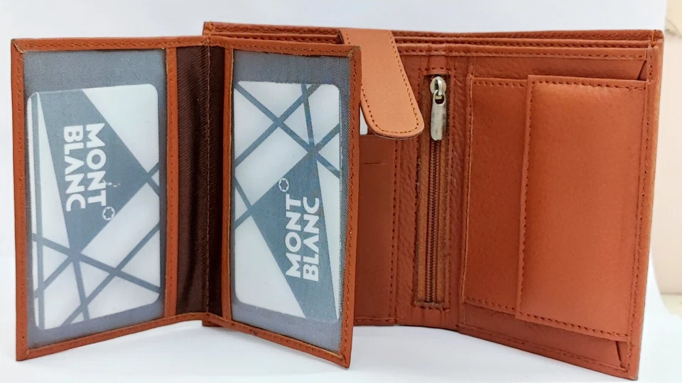 Cartera para hombre Montblanc grano suave color marrón doble pliegue - Envío gratuito Foto 4 de 4