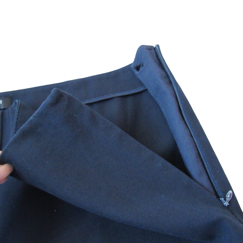 Lafayette 148 Dark Navy Blue Dress Pants Size 12 Tapered Side Zip