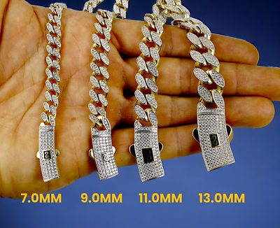 10K Yellow Gold Monaco Miami Cuban Link Chain Necklace Full 10K Yellow Gold Monaco Miami Cuban Link Chain Necklace Full