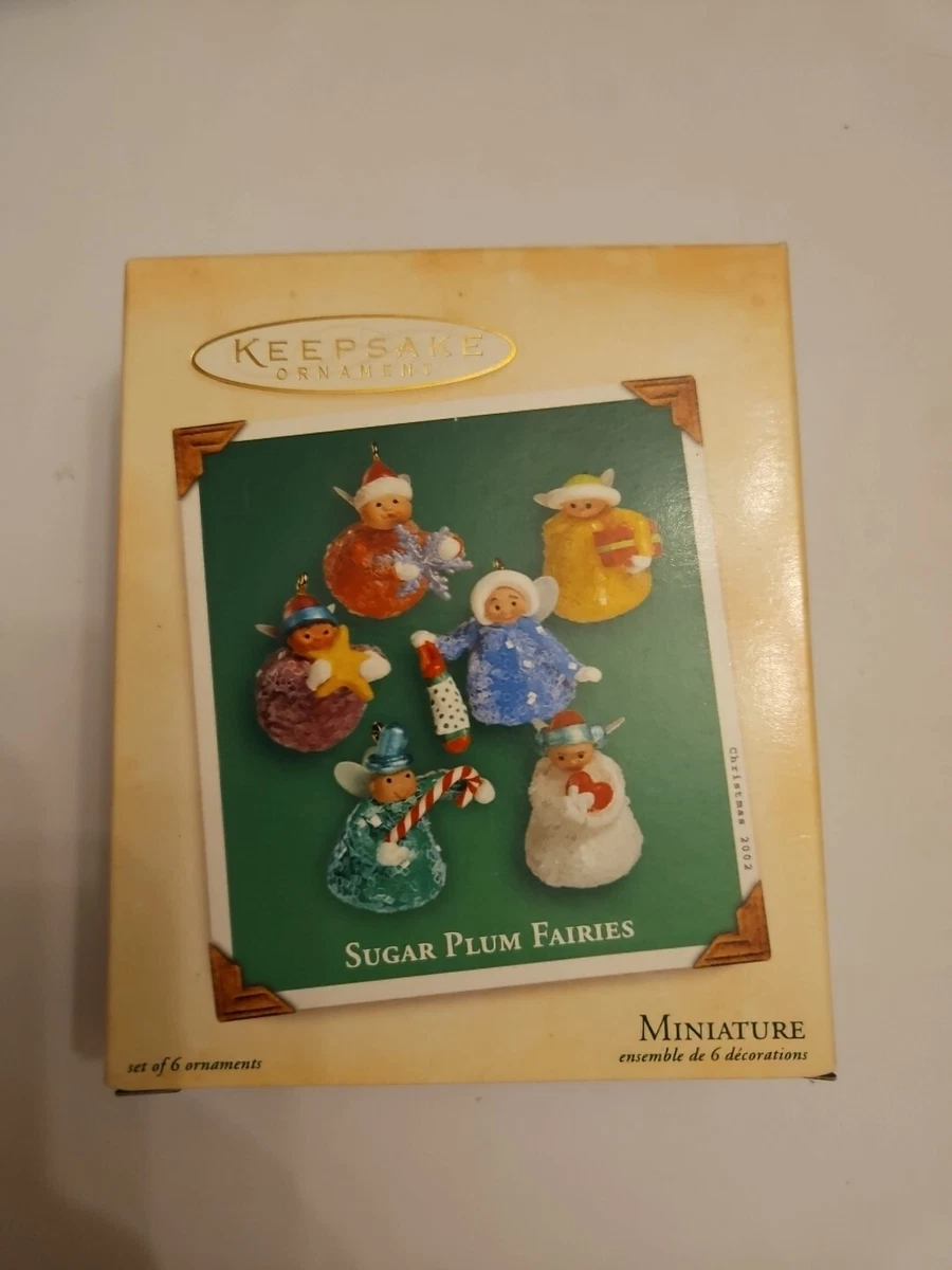 Lot De 6 Ornements Miniatures Hallmark Keepsake 2002 – Fées Sugar Plum, Neuf Boîte