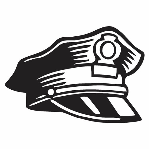 Police Hat Cop Cap - Vinyl Decal 
