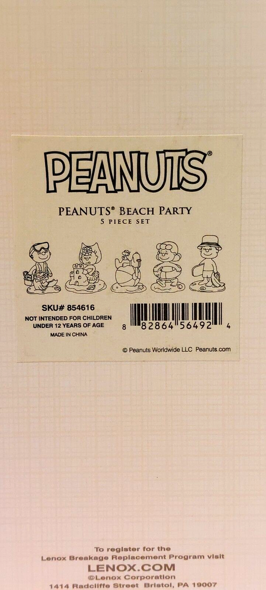 LENOX PEANUTS BEACH PARTY Charlie Brown Snoopy Lucy Linus LENOX PEANUTS BEACH PARTY Charlie Brown Snoopy Lucy Linus