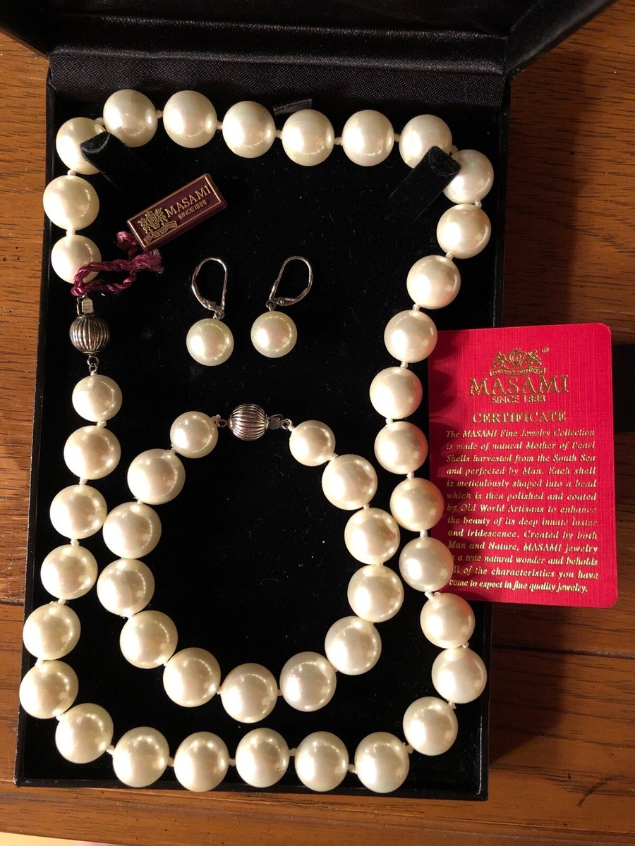 Masami Ivory Pearl Jewelry Set Pearl Necklace Pearl Bracelet Pearl