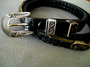 TOMMY SINGER Native American Navajo Sterling Silver Ranger Set Braided Belt 26