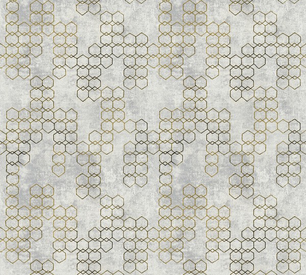 Xl Vlies - Tapete Geometrisch Grau Gold Metallic (3,28 Eur/M²)-image