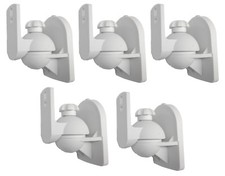 5 Pack Lot - Universal Satellite Speaker White Wall Mount Brackets fits JVC Bose