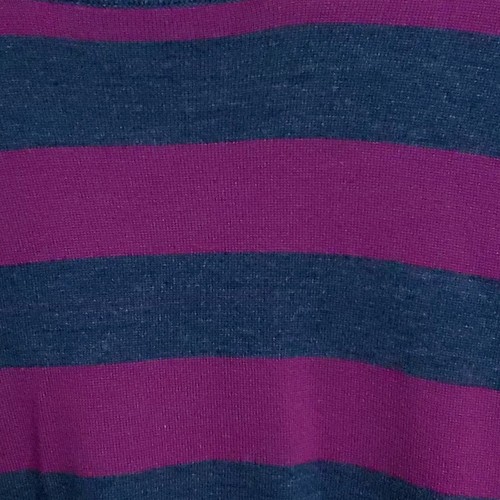 Halogen Merino Wool Hi Lo Sweater S Stripes Magenta Dark Gray Striped Zip Back - Picture 7 of 9