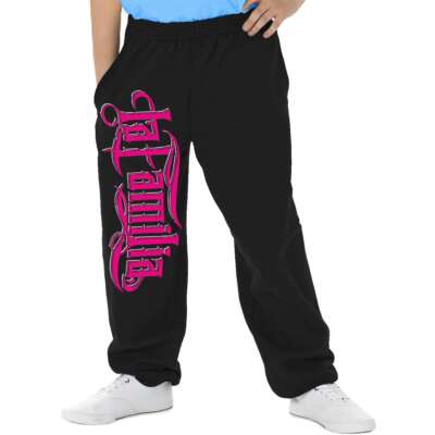Kinder Jogginghose Trainingshose La Familia FCK PINK Rap Hip Hop Tattoo Music Sp