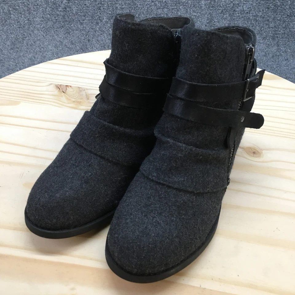 Botas Jellypop Mujer 7 M Alpes Botines Gris Gamuza Cuña Cremallera Hebilla Foto 3 de 4