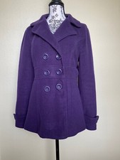 Finesse Women Jacket Size L Purple Long Sleeve Front Buttons