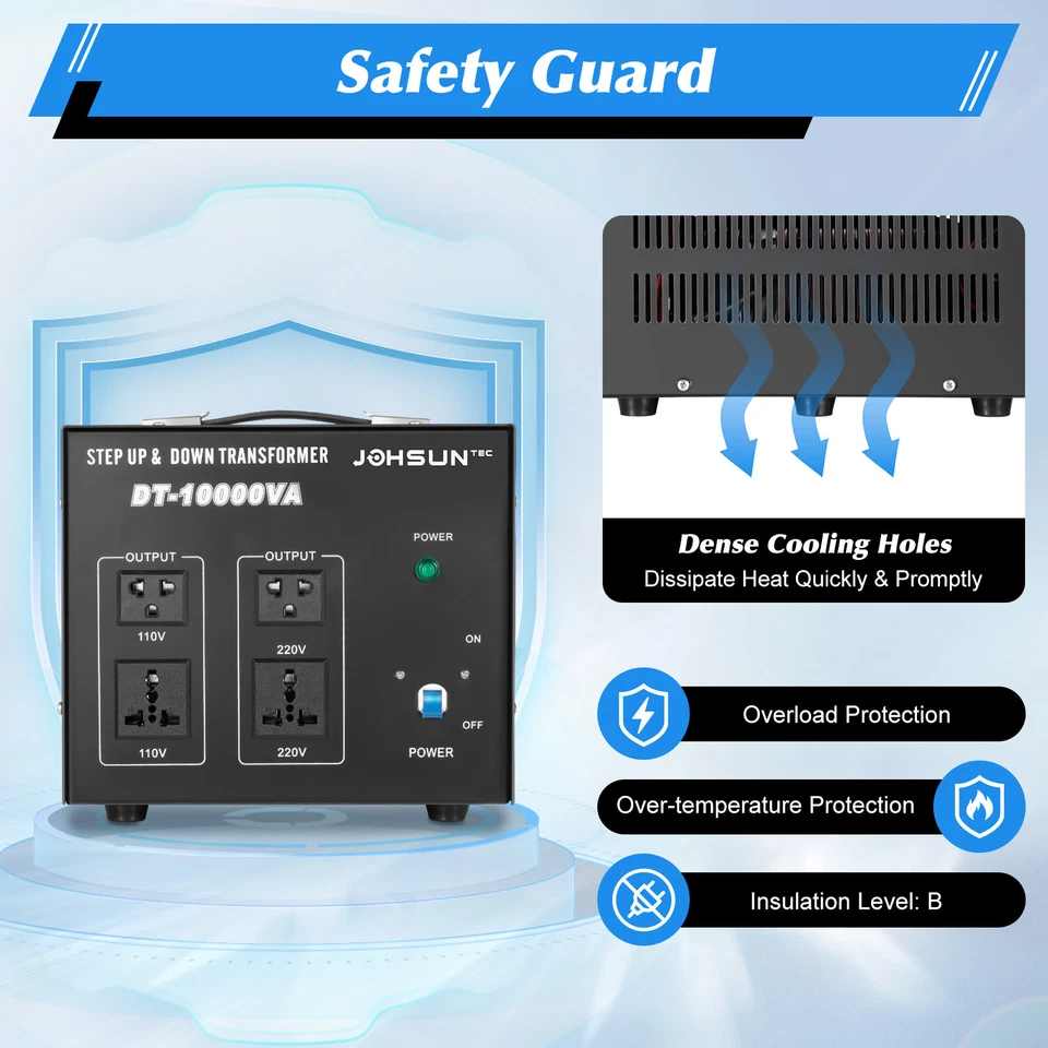 10000 Watt Voltage Converter Transformer Heavy Duty Step Up / Down 220V-110V New - Image 3 of 4