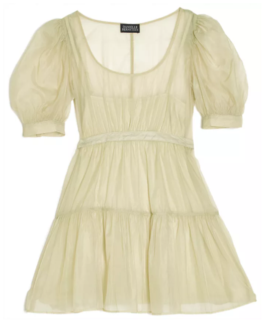 Organza Puff-sleeve Mini Dress 