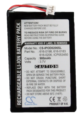 Vhbw 1x Batería Compatible Con Apple IPod Photo U2 20GB Color Display MA127 Reproductor De Musica Mp3 900 Mah 37 V Li Ion 84523532