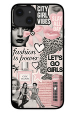Aesthetic City Girl Phone Case   Trendy Pink Fashion Collage Cover  Cute