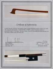 A very fine French certified violin bow by Andre Richaume, 1960, SUPERB example