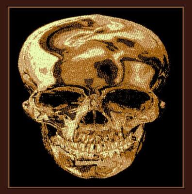 STAR Rug DESIGN Brown Skull (5'2''x7'5'',Brown)