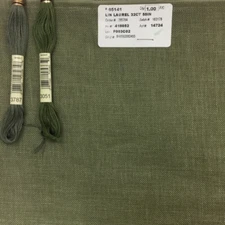 Wichelt 32 Count 100% linen Laurel moss green from Denmark cross stitch embroide