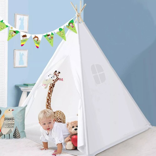 Kinder Tipi Zelt Holz Kinderzel Kinderzimmer,Mädchen drinnen spielzelt Gift DHL - Bild 4 von 11