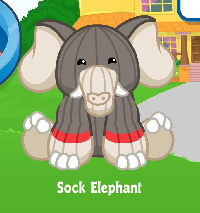 SAOLA Webkinz calzino elefante codice adozione virtuale solo messaggio webkinz calzino elefante!