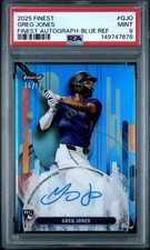 2025 TOPPS FINEST FINEST AUTO BLUE REFRACTOR #GJO GREG JONES RC 14/99 PSA 9