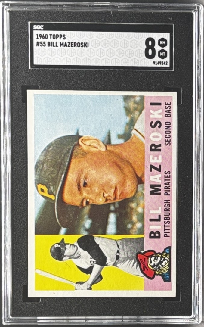 1960 Topps #55 Bill Mazeroski SGC 8 NM - MINT Beautiful Card