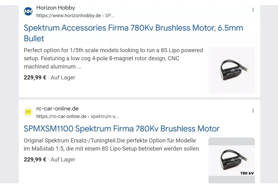 Spektrum Firma SPMXSM1100 Brushless Motor 780KV 8S Li Mit H&R 199€ NUR HEUTE!! - Bild 2 von 4
