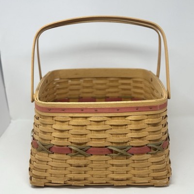 Longaberger 2000 Century Celebration Basket Red Green Accent Handwoven USA
