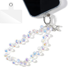 Crystal Beaded Phone Wrist Strap for Women,Phone Charm Cellphone Layard Chain wi