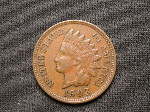 🔥COPPER COIN! XF 1903 INDIAN HEAD CENT PENNY FULL LIBERTY & DIAMOND 🔥 LOT 104*