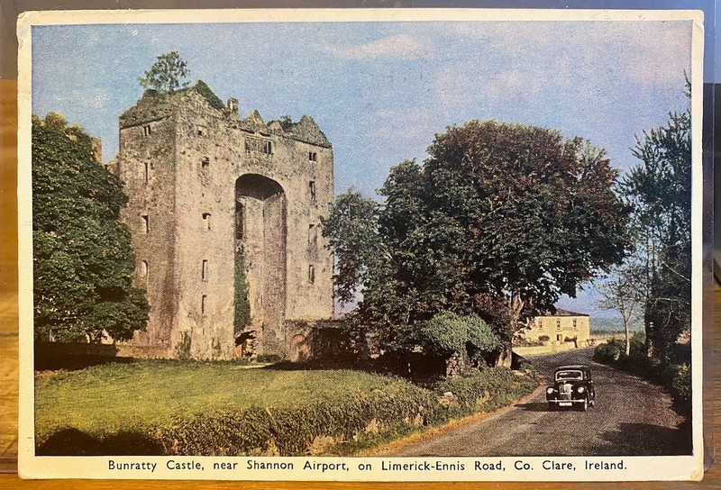 Irish Postcard BUNRATTY Castle Limerick-Ennis Road Clare Ireland PC DeLuxe 141