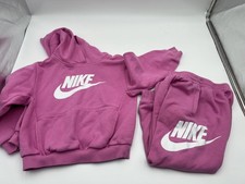 Nike Pink Fleece 2-Piece Set Girls 5-6 Y pants/6-7 Y Hoodie + Jogger Pants Solid