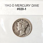 1942-D Mercury US Dime- 10c FV 90% Silver Circulated Collectible Free Shipping